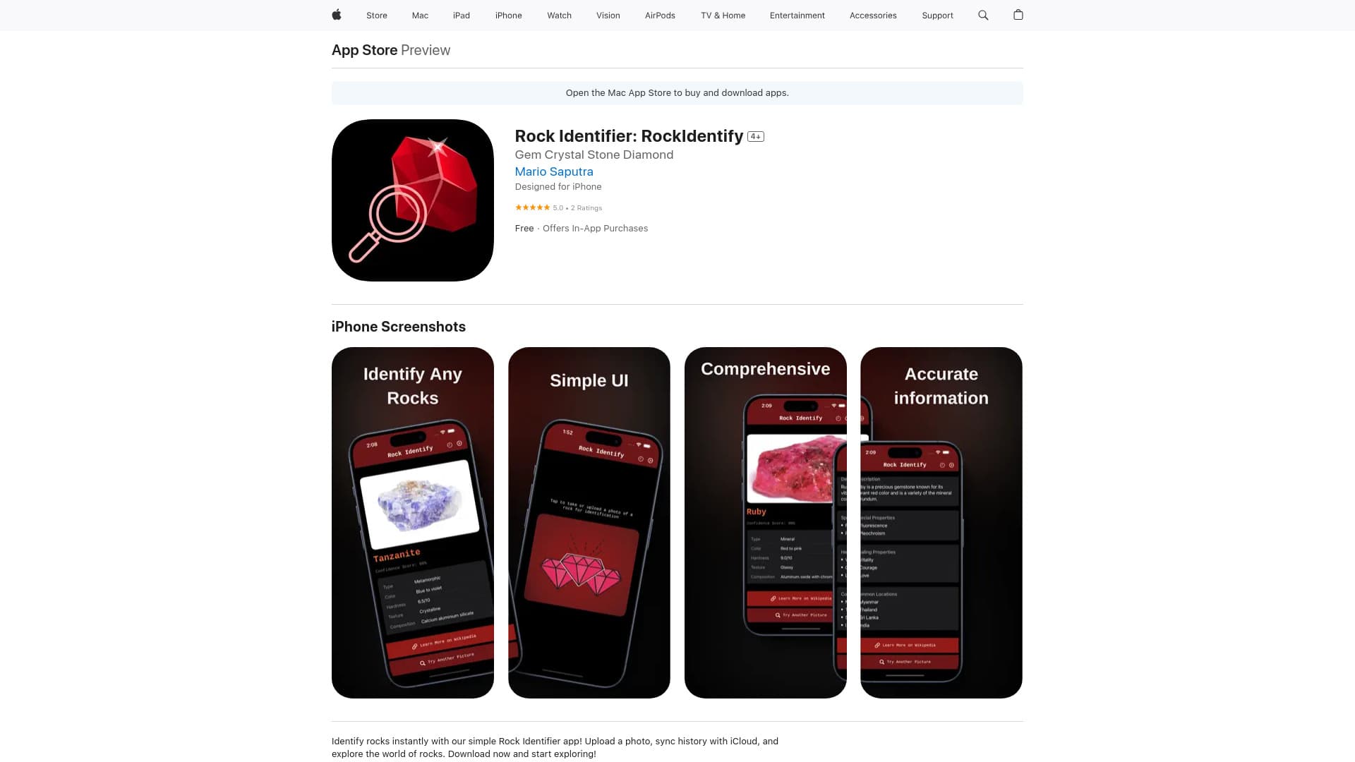 Rock Identifier: RockIdentify