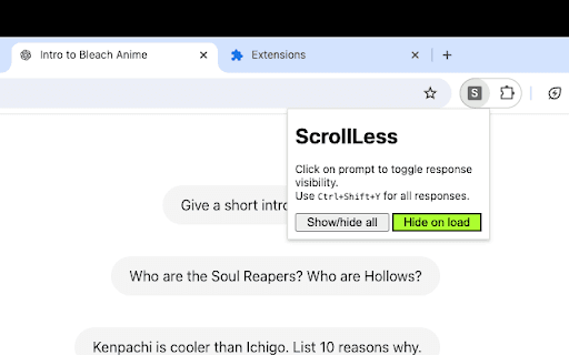 ChatGPT Hide Responses Extension