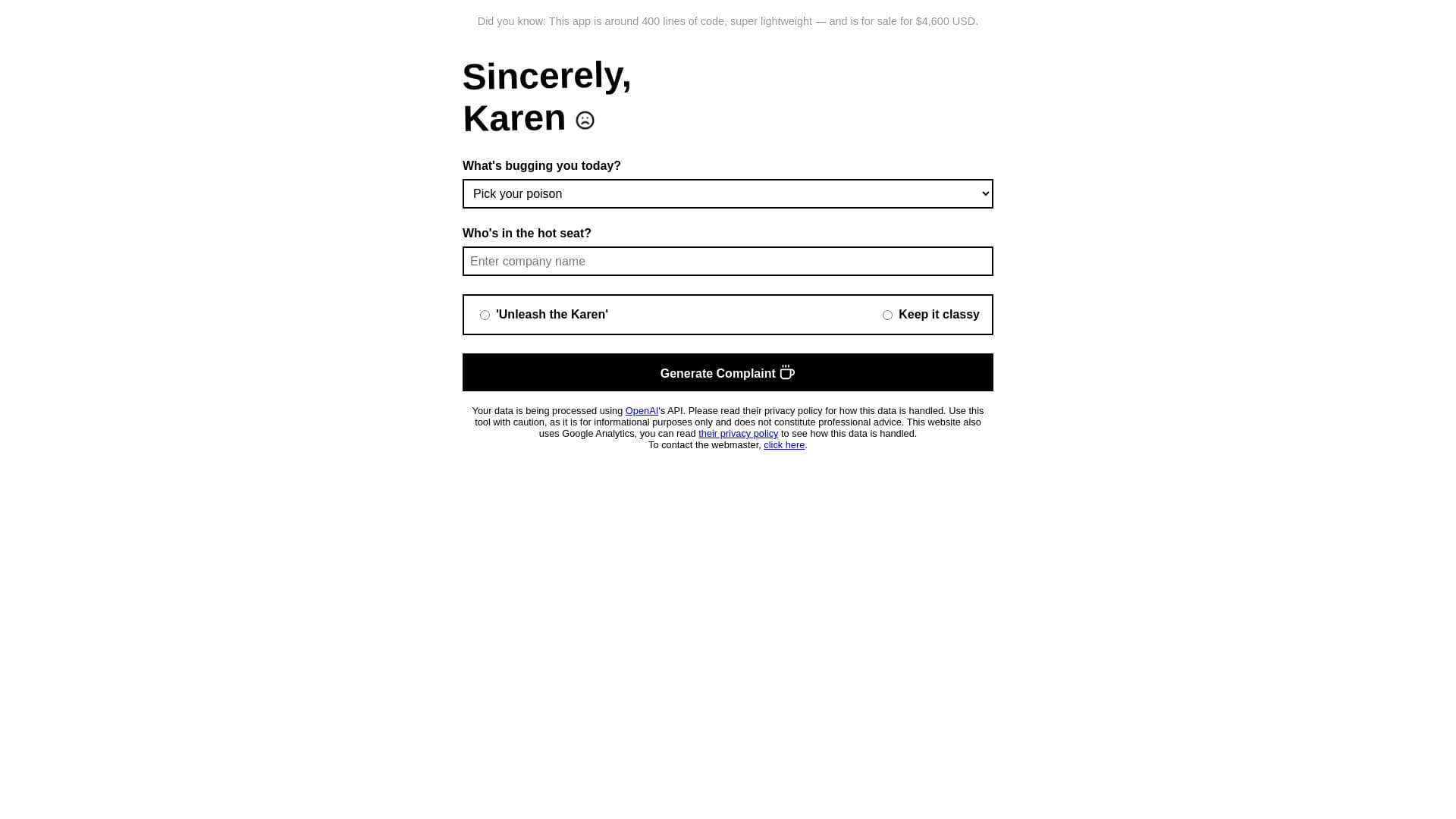 Sincerely Karen