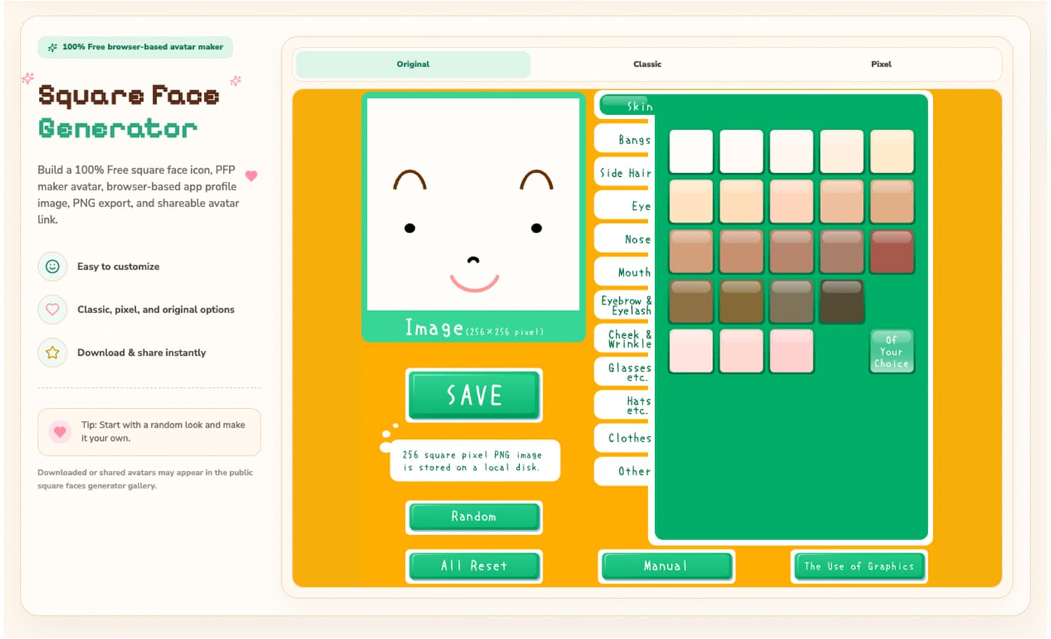 Square Face Generator