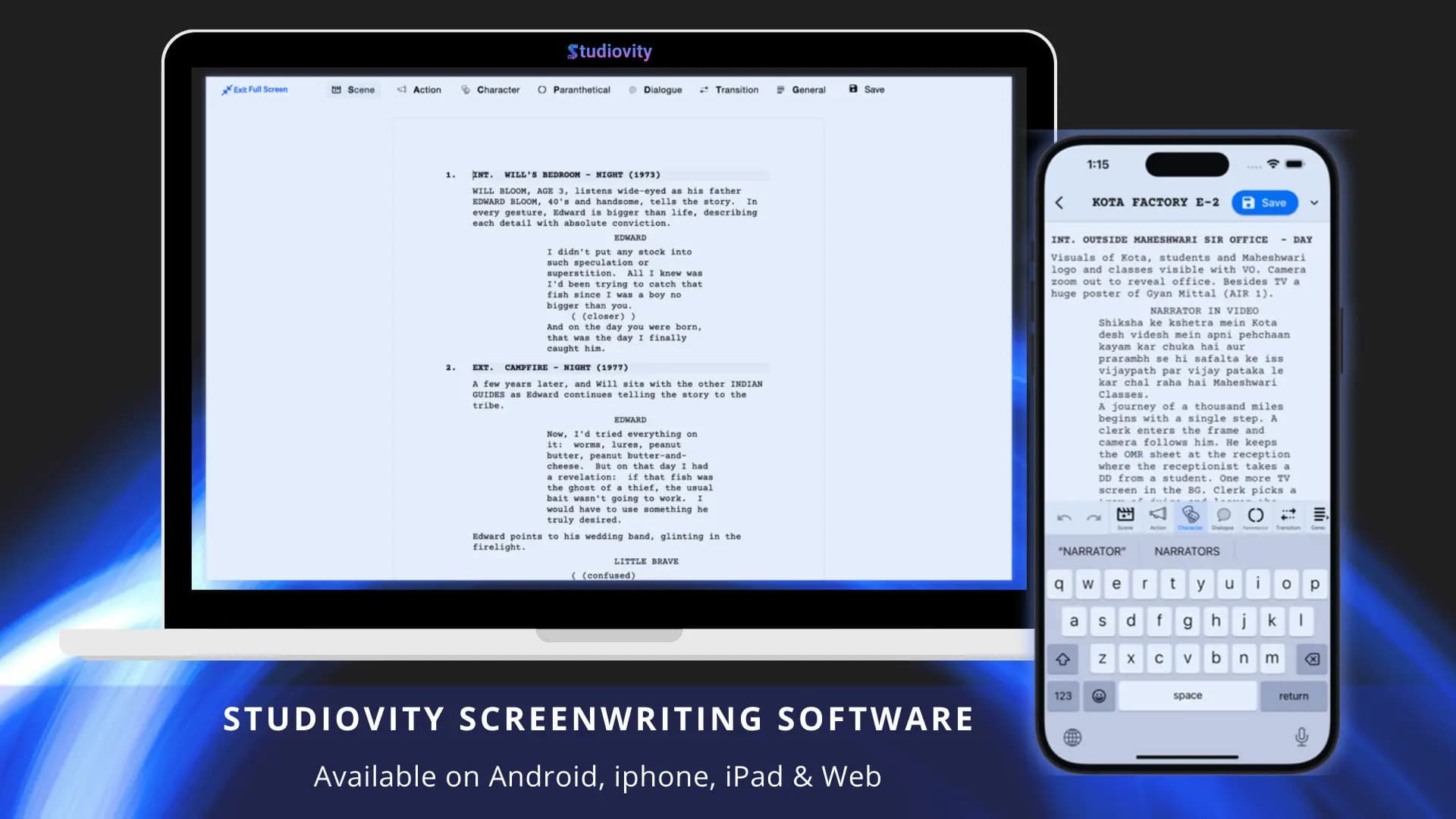 Studiovity - Screenwriting Software