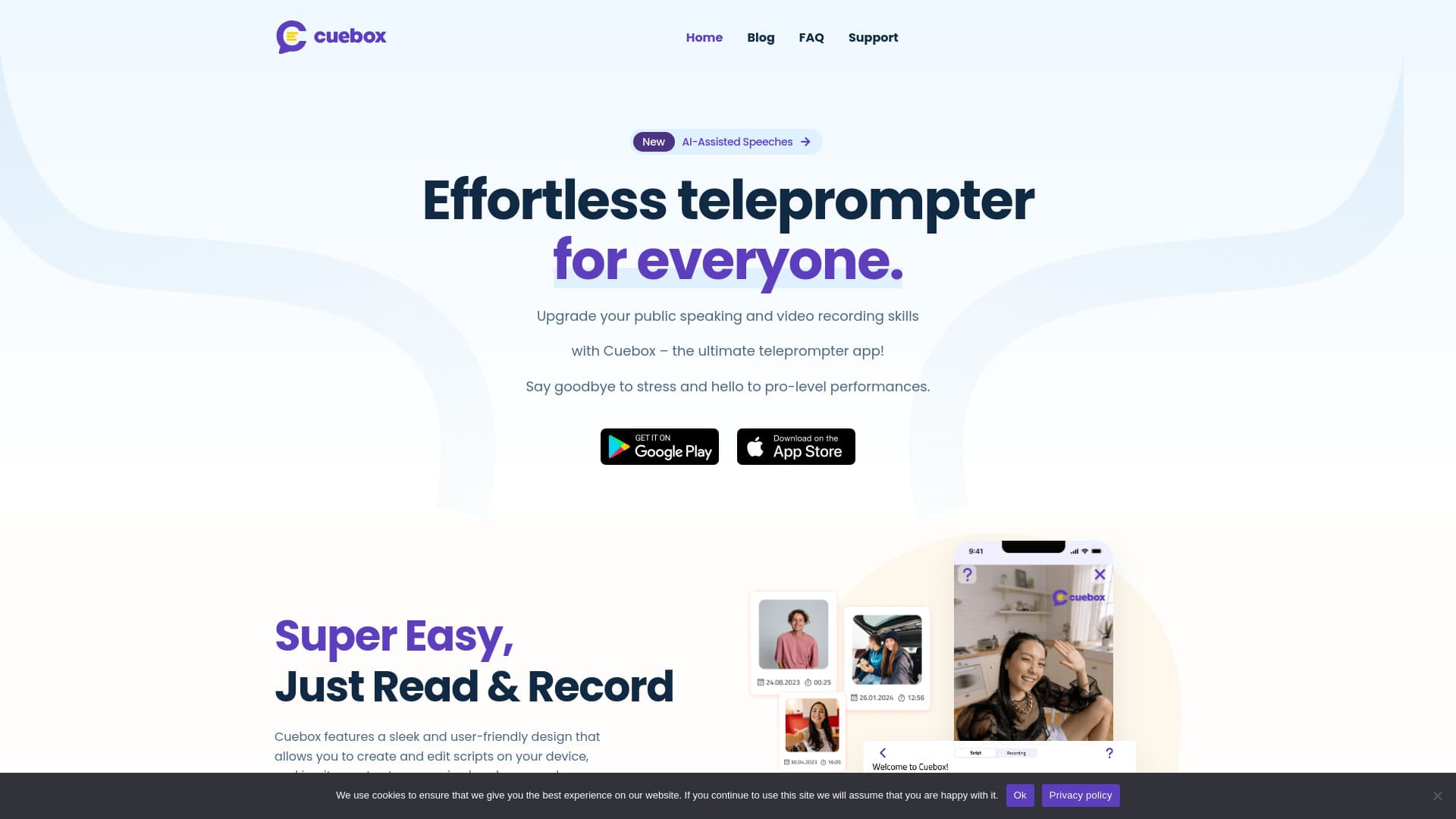 Teleprompter For Video: Cuebox