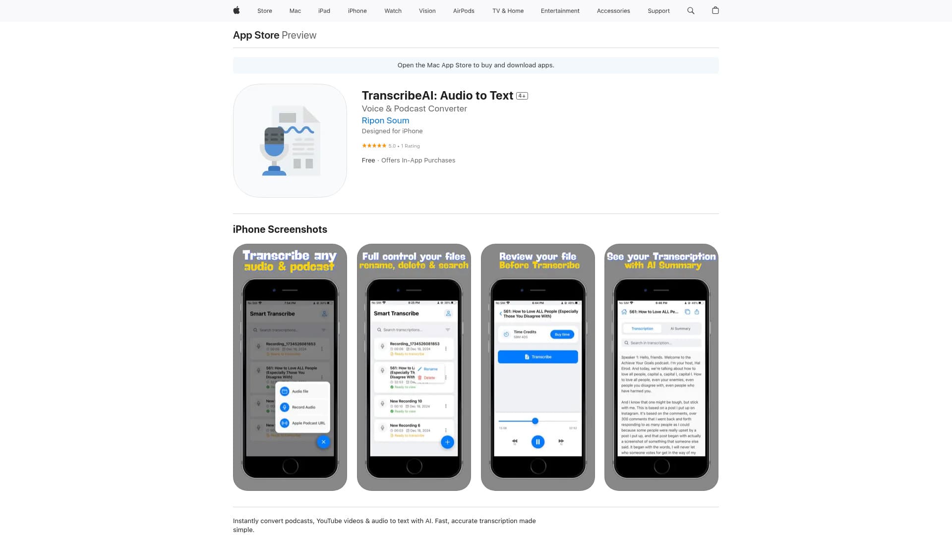 Transcribeai: Audio To Text