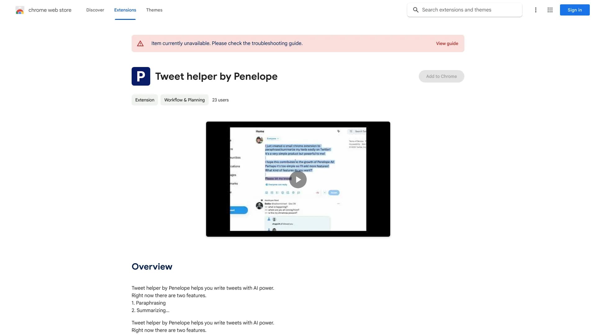 Tweet Helper By Penelope
