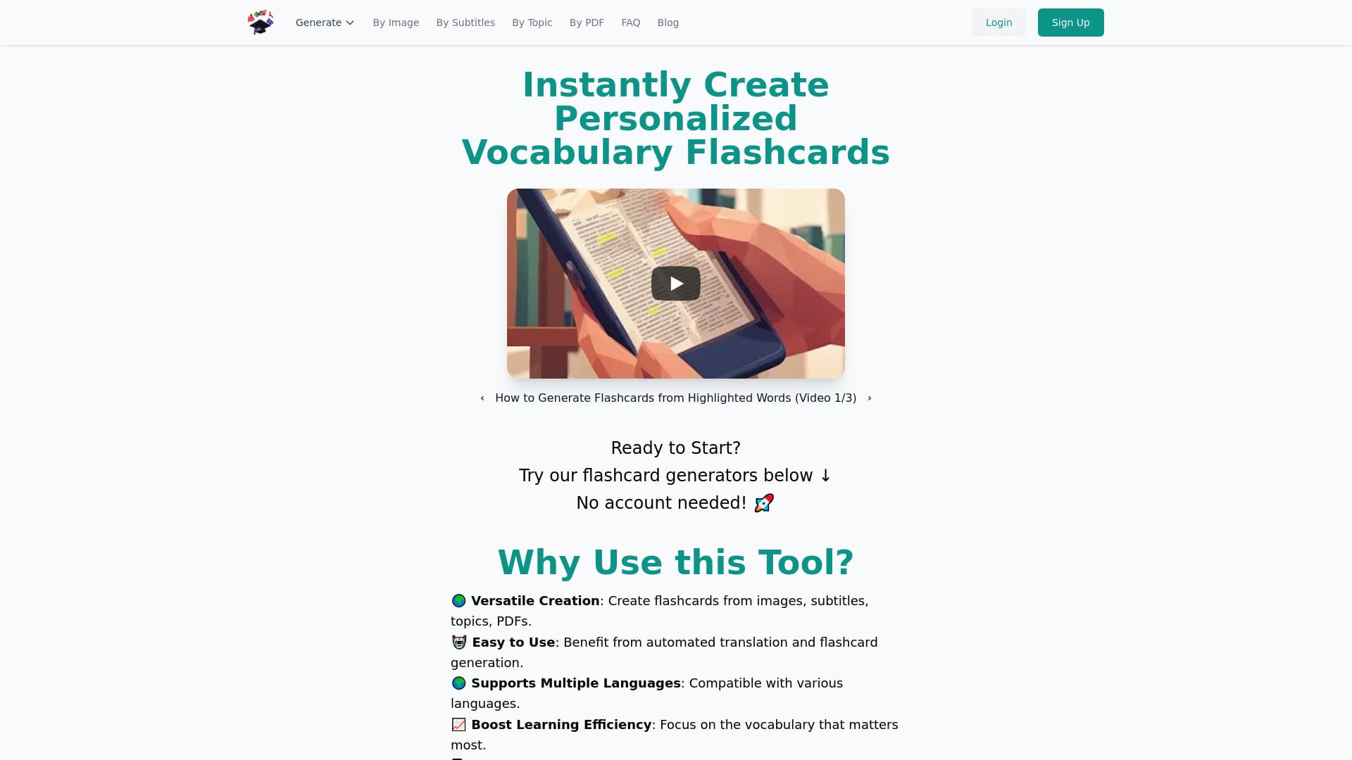 Personalized Vocab Flashcards