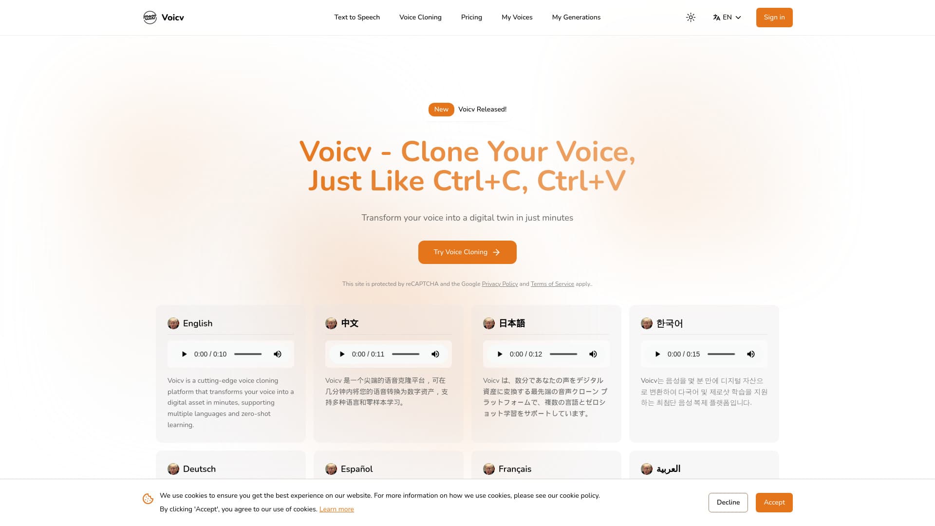 Voicv - Voice Cloning