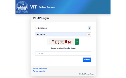 Vtop Captcha Solver