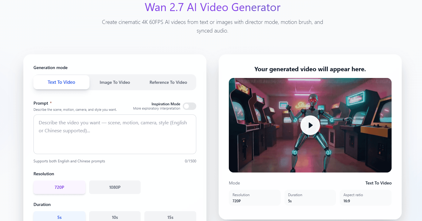 Wan 2.7 AI Video Generator