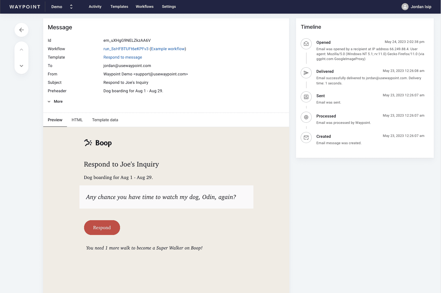 Waypoint Email API