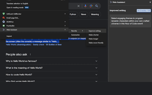 Web Assistant - Chatgpt Überall