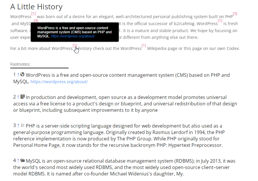 WordPress Footnotes Plugin
