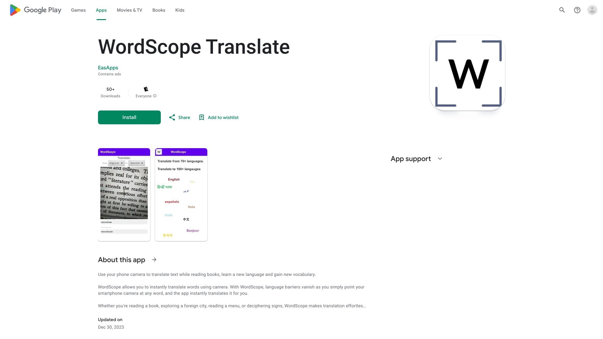 Wordscope Translate
