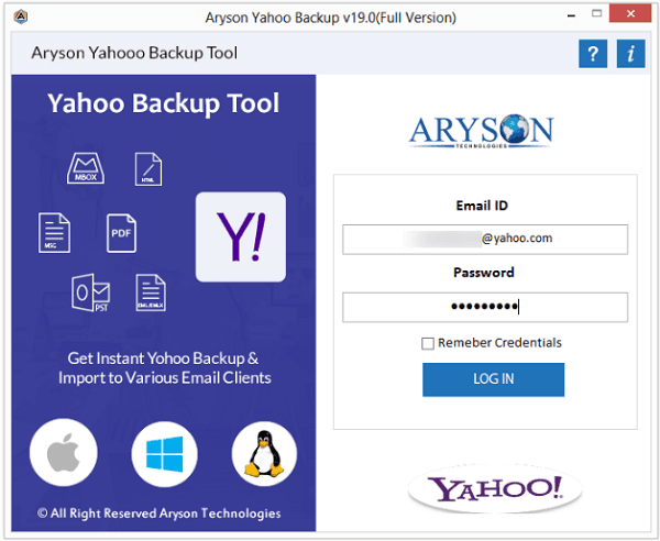 Yahoo Backup Tool