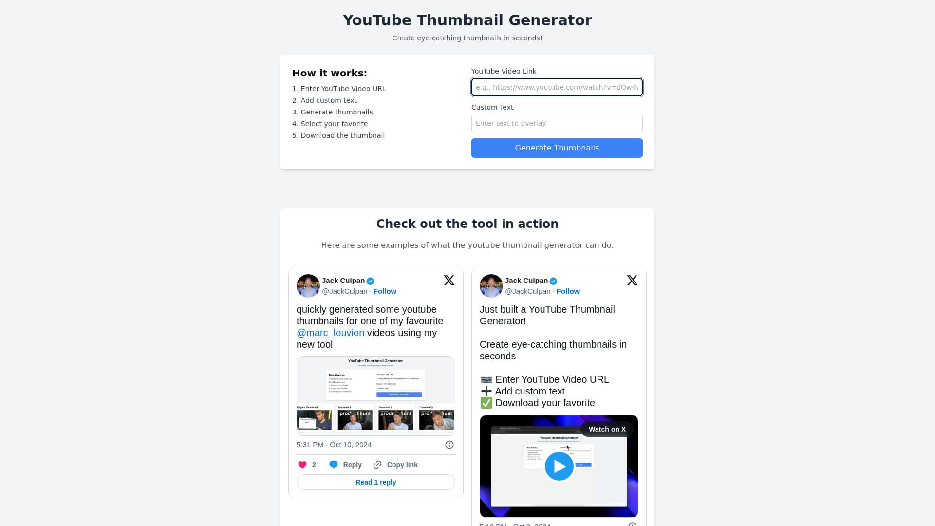 Youtube Thumbnail Generator