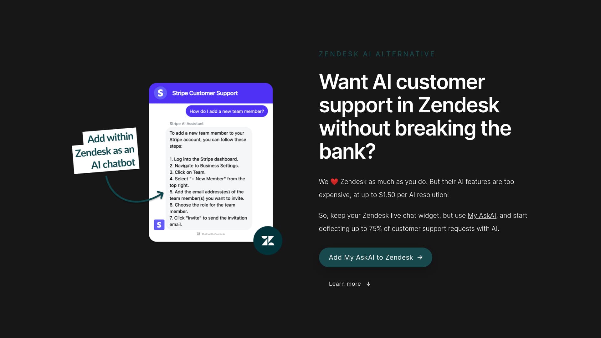 Zendesk AI（但更便宜）