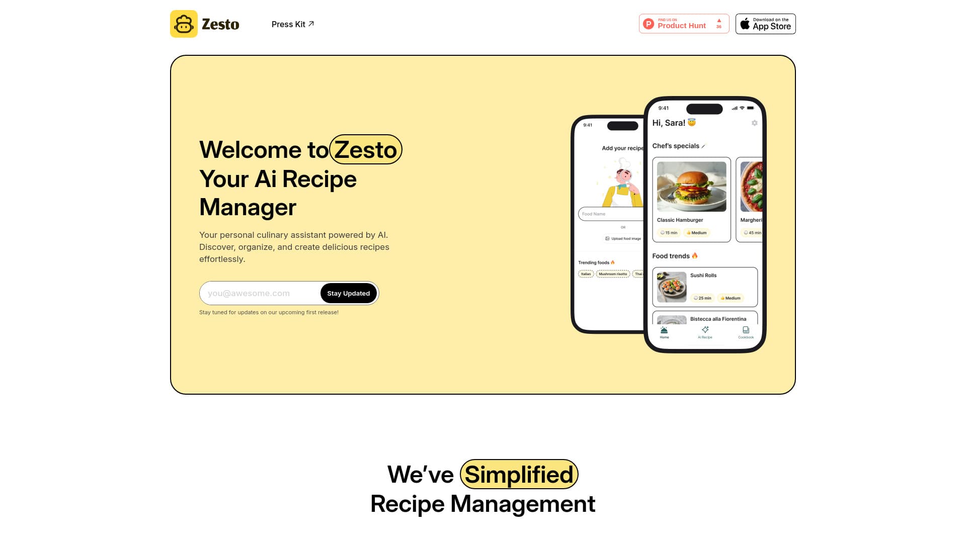Zesto - AI Chef Assistant