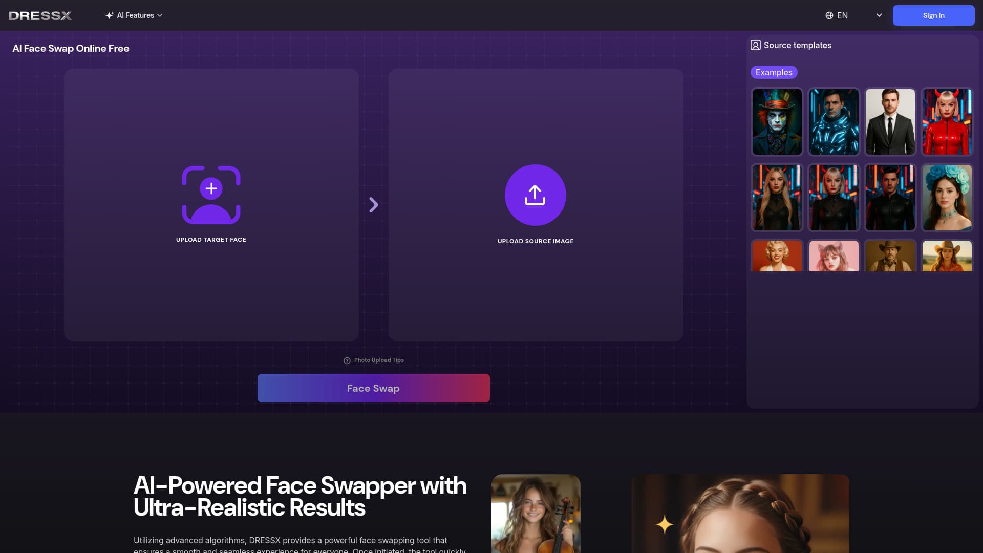 AI Face Swap By Dressxme
