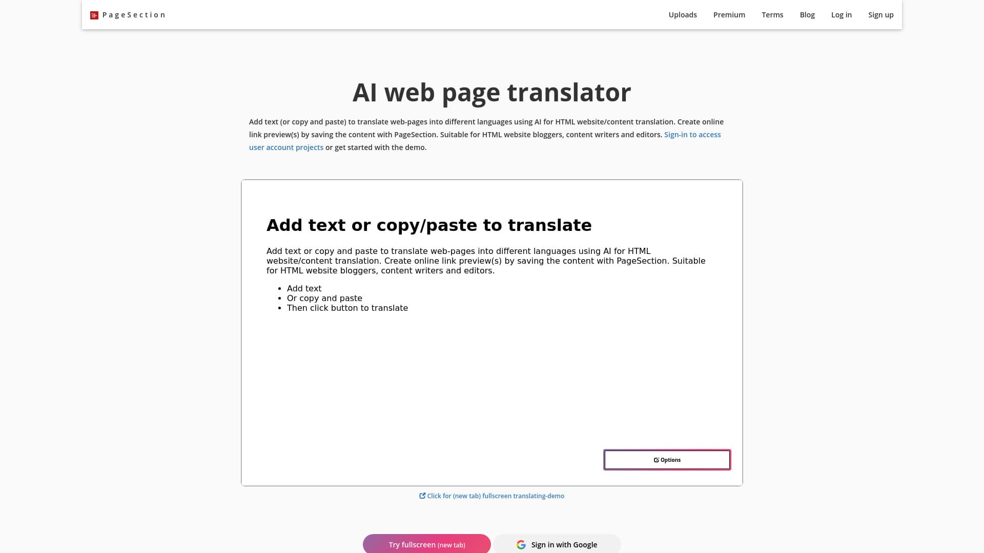 AI Web Page Translator By Pagesection
